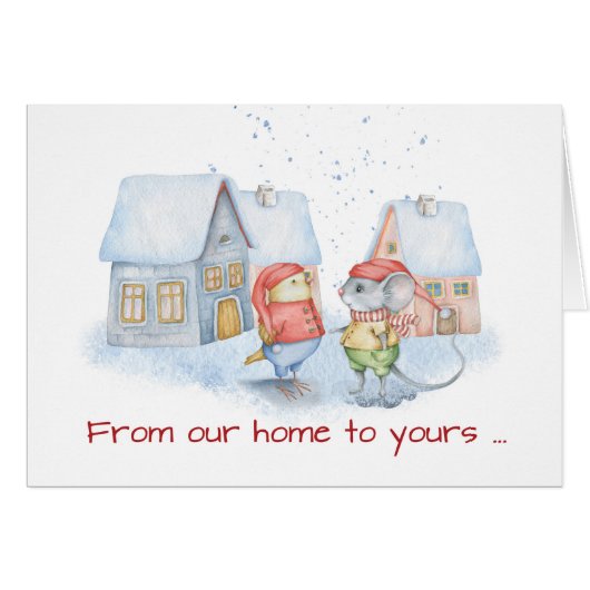 Souris et oiseaux Noël Notre maison à vous (Devant horizontal)