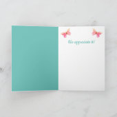 Souris Et Papillons Carte de remerciements (Intérieur)