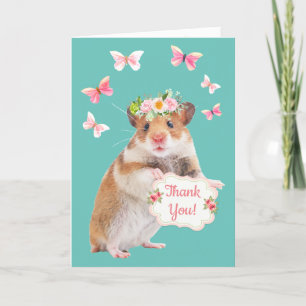 Souris Et Papillons Carte de remerciements