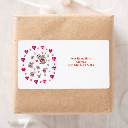 Souris Étiquette de la Saint Valentin (En situation)