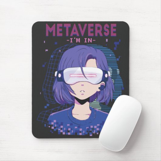 Souris Fille d'anime lunettes de réalité virtuelle Tapis (Avec souris)
