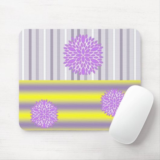 Souris Floral Violet Jaune Pad Souris ! Tapis de s (Avec souris)