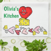 Souris Fromage Coeurs rouges Cuisine Serviette à m (Plié)