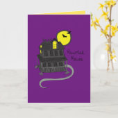 Souris Hantée - Drôle carte de voeux Halloween (Fleur jaune)