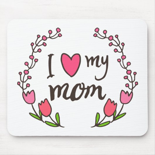 Souris J'aime ma mère Joyeuse fête des mères | Tapis de s (Devant)