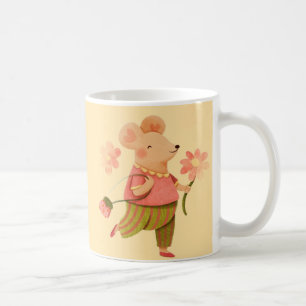 Souris Joyeuse en Fleur – Tasse à Café Fantaisiste