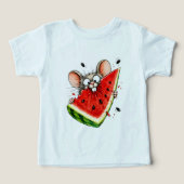 Souris joyeuse mange pastèque (Design Recto)