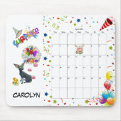 Souris Joyeux Anniversaire Avril 2022 Calendrier Tapis de (Devant)