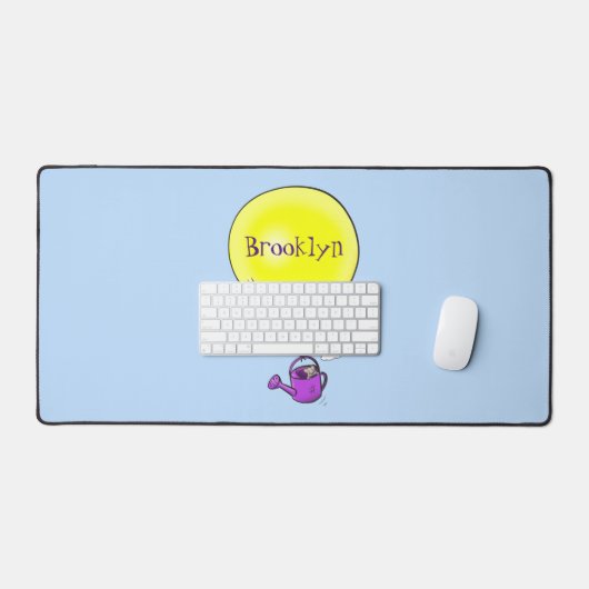 Souris mignonne dans la canette d'arrosage avec de (Clavier et souris)