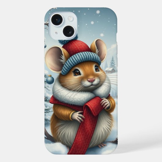Souris mignonne dans l'arrière hiver de Preppy et  (Verso)