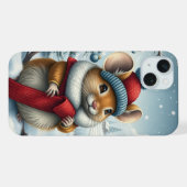 Souris mignonne dans l'arrière hiver de Preppy et  (Verso Horizontal)