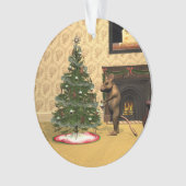 Souris mignonne décorant un arbre de Noël (devant)