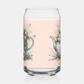 Souris mignonne en théière florale Illustration (Gauche)