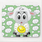 Souris Mouton Soleil Nuages Vert Pad Souris! Tapis de sou (Devant)