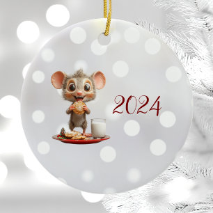 Souris Noël Souris Ornement en céramique