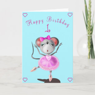 Souris pour danseuse de ballet de la carte d'anniv
