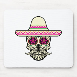 Souris Simple Dia de Muertos Crâne avec Casquette Tapis