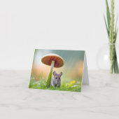 Souris sous champignon en pluie (Devant)