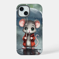 Souris sous un parapluie