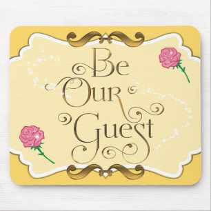Souris SOYEZ NOTRE INVITÉ Or Jaune Roses Roses Tapis de s