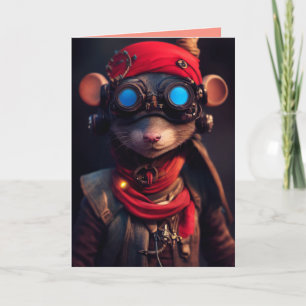 SOURIS STEAMPUNK CARTES DE SALUT D'ANNIVERSAIRE