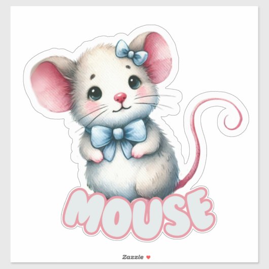 SOURIS - STICKER DE NURSERY (Feuille)