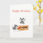 Souris sur BeefburgerTrampoline Carte Anniversaire (Fleur jaune)