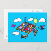 Souris sur une carte postale Aventure (Devant / Derrière)