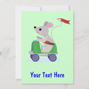 Souris sur une invitation de Scooter de patinage