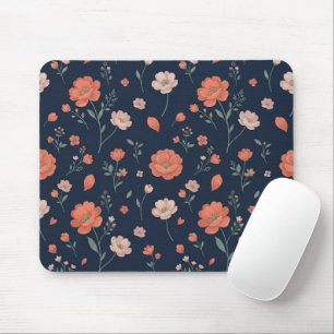 Souris Tapis de bureau botanique Corail Mignon et Rose