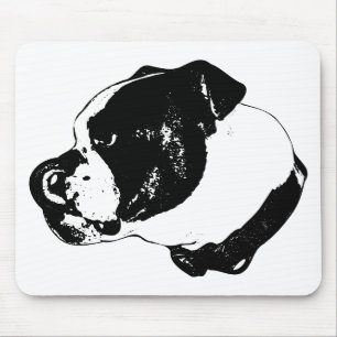 Souris Tapis de bureau Bulldog vue de côté