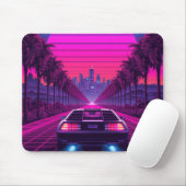 Souris Tapis de bureau et sous-main néon synthwave Rétro (Avec souris)