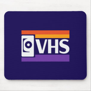 Souris Tapis de bureau Logo VHS Rétro Vintage 80s 90s