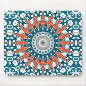 Souris Tapis de bureau moderne mandala corail sarcelle (Devant)