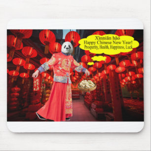 Souris tapis de souris. Bonne année chinoise. panda/homme
