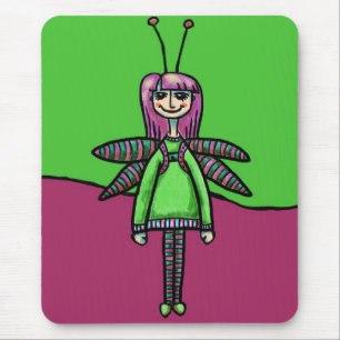 Souris Tapis de souris, costume de libellule mignon et fé