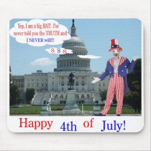 Souris tapis de souris. Joyeux 4ème. rat/unclesam