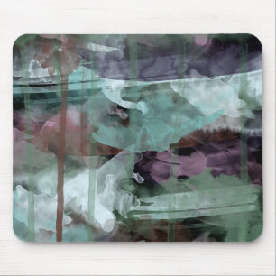 Souris Tapis de souris, Peinture abstraite, bleu vert aqu