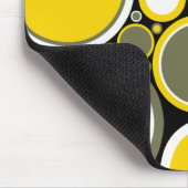 Souris Tapis de souris, points rétro, jaune, blanc, vert (Coin)