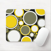 Souris Tapis de souris, points rétro, jaune, blanc, vert (Avec souris)