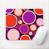 Souris Tapis de souris, points rétro, violet, rouge, rose (Avec souris)