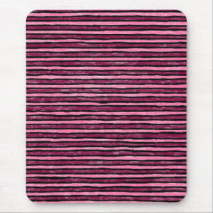 Souris Tapis de souris, rayures peintes, rose et magenta