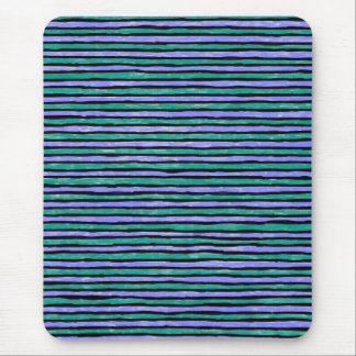 Souris Tapis de souris, rayures peintes, sarcelle et bleu