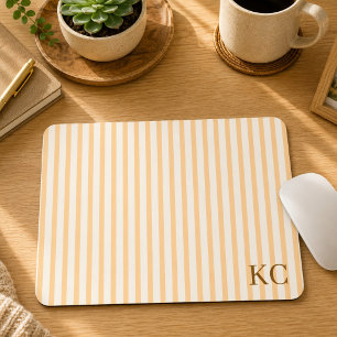 Souris Tapis de travail personnalisé avec monogramme rayé