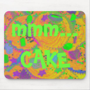Souris Tasses Cupcakes Orange 'mmm... gâteau' tapis de so