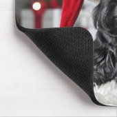 Souris Terrier écossais de Noël sur tapis blanc (Coin)