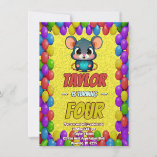 Souris Unique Invitation d'anniversaire personnali
