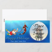 Sous-A Plongée Père Noël Et Carte photo De Seahors (Devant / Derrière)