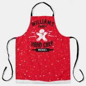 Sous-chef de Noël personnalisé, Tablier de famille (Recto)