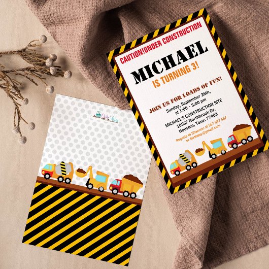 SOUS CONSTRUCTION Anniversaire Fête Invitation